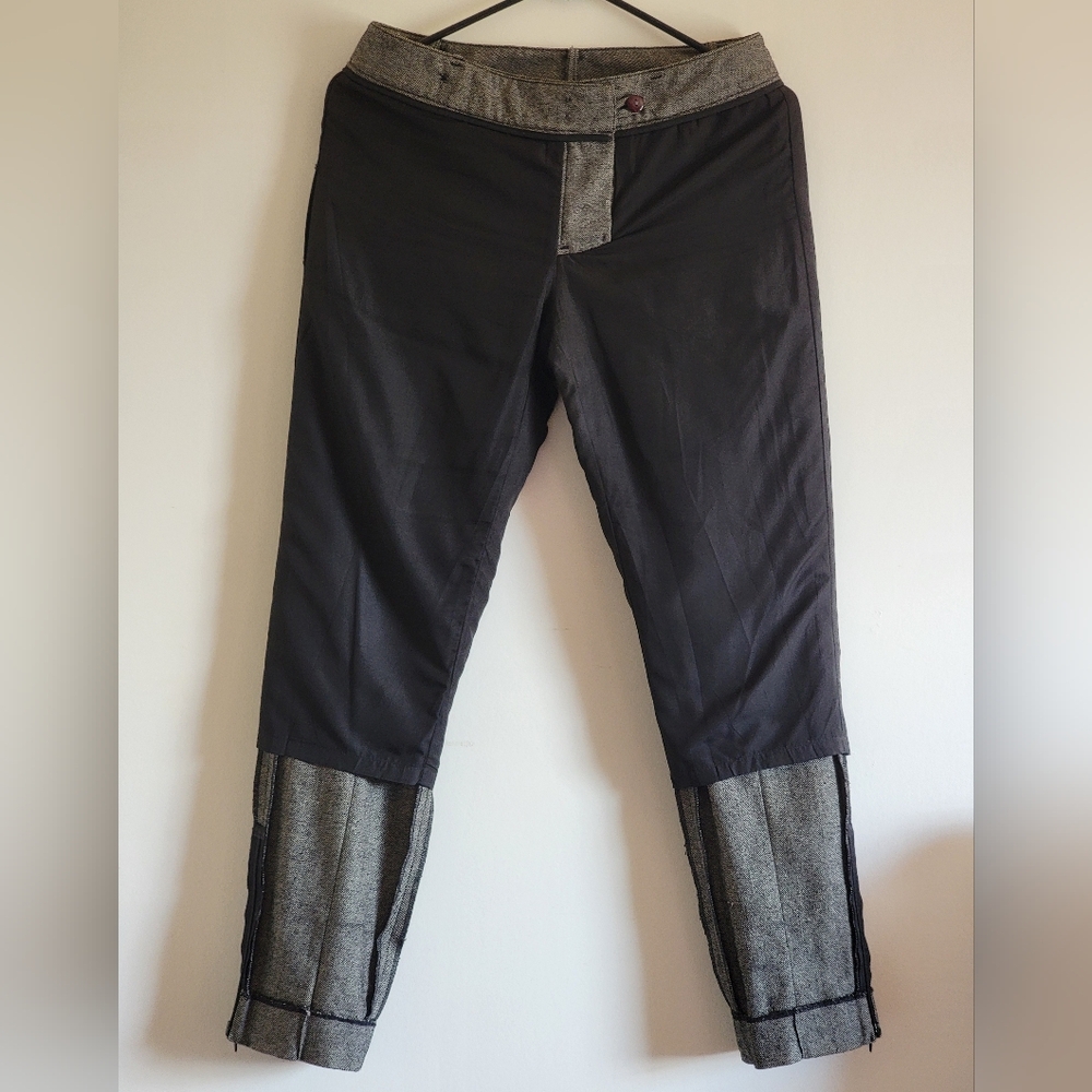 Women's Sz 2 Robert Rodriguez Gray/Black Tweed Cashmere Wool Blend Trousers NWT - Picture 6 of 15